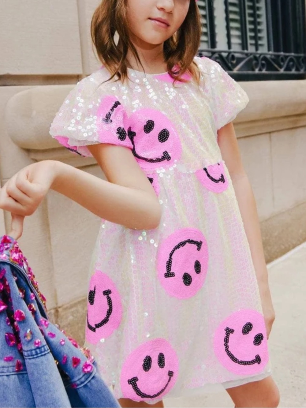 Lola & the Boys PINKIE HAPPY EMOJI DRESS Size 8